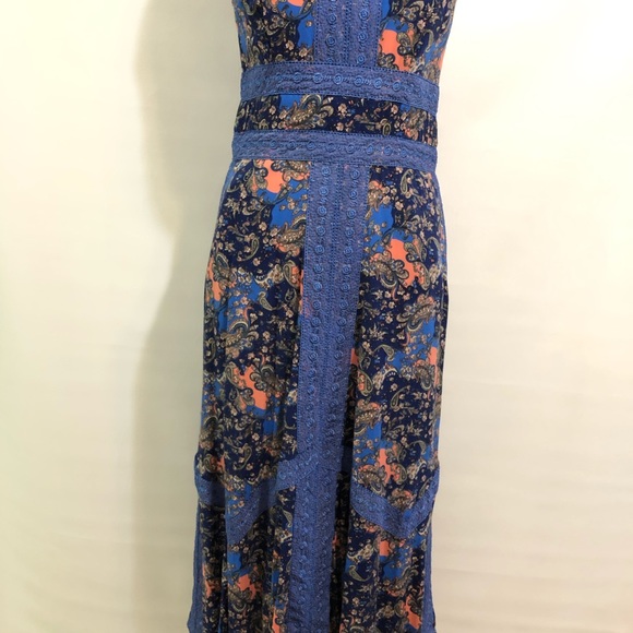 eShakti dress EUC  m/s blue, peasant boho style - Picture 12 of 15